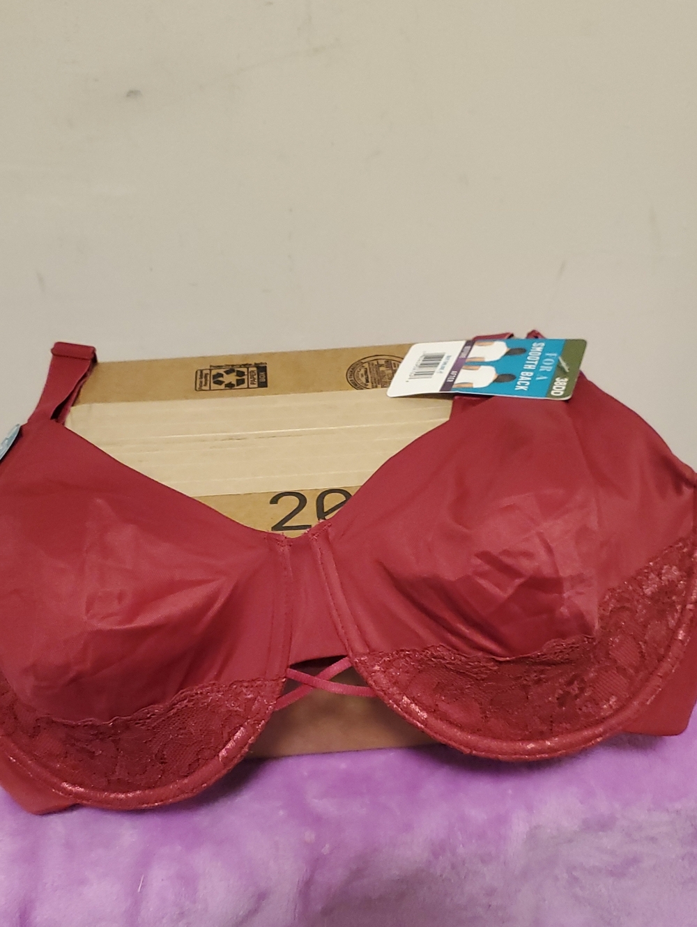 Vanity Fair Wine Red Lace-Accent Underwire Bra